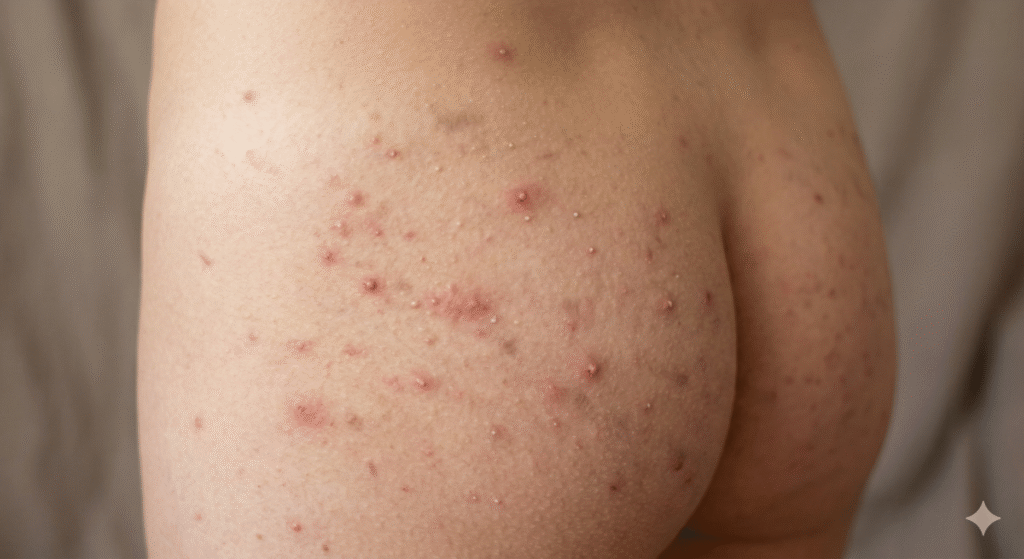 butt rash as depicted by butt acne