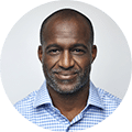 A man with clear skin thanks to general dermatology services.