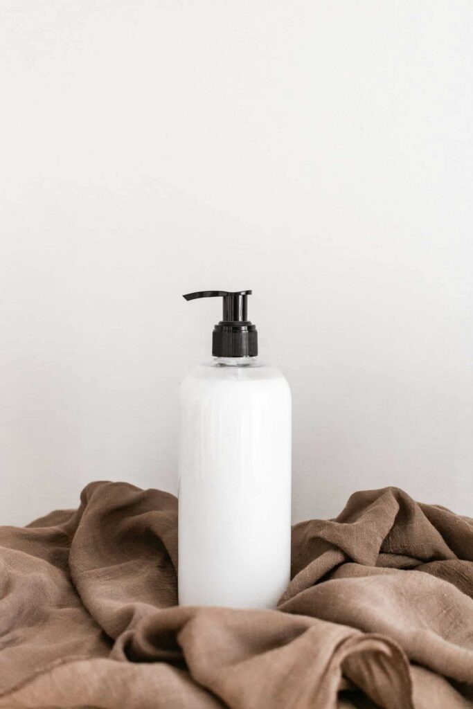 eczema flare up as depicted by a bottle of lotion