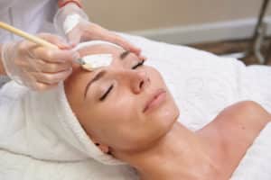 Woman enjoying the benefits of facials