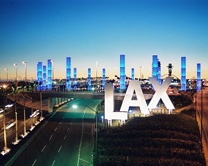 View of LAX where a fast doctor flies out of