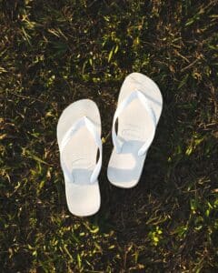 products for tinea pedis as depicted by flip flops