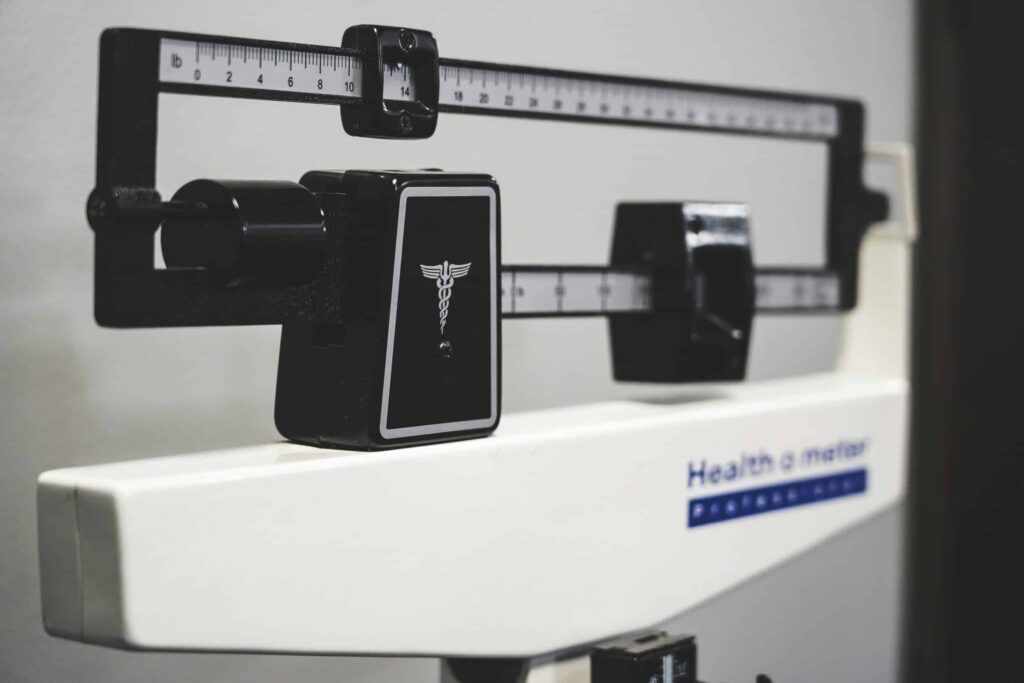 obesity and skin conditions as depicted by a scale