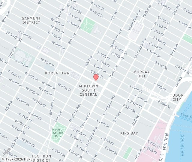 Location Map: 150 East 37th Street New York, NY 10016