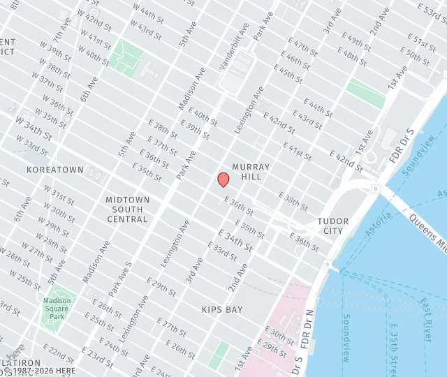 Location Map: 150 East 37th Street, Office Unit C New York, NY 10016